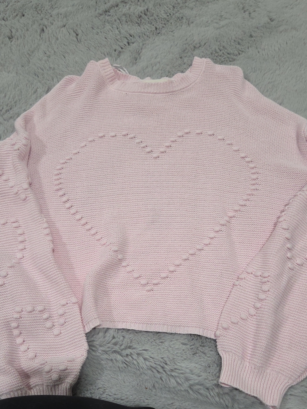 Pink Heart Knit Women's Sweater